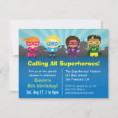 Cute Superheld Birthday Party Kinder uitnodigingen (Voorkant)