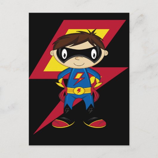 Cute Superheld Boy Briefkaart (Voorkant)