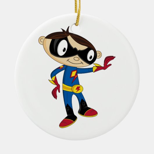 Cute Superheld Boy Keramisch Ornament (Voorkant)