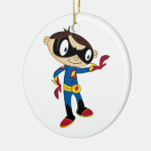 Cute Superheld Boy Keramisch Ornament (Links)