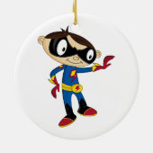 Cute Superheld Boy Keramisch Ornament (Achterkant)