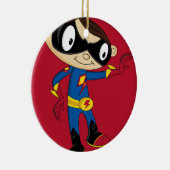 Cute Superheld Boy Keramisch Ornament (Rechts)