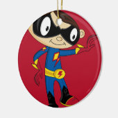 Cute Superheld Boy Keramisch Ornament (Links)