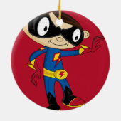 Cute Superheld Boy Keramisch Ornament (Achterkant)