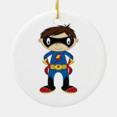 Cute Superheld Boy Keramisch Ornament (Achterkant)