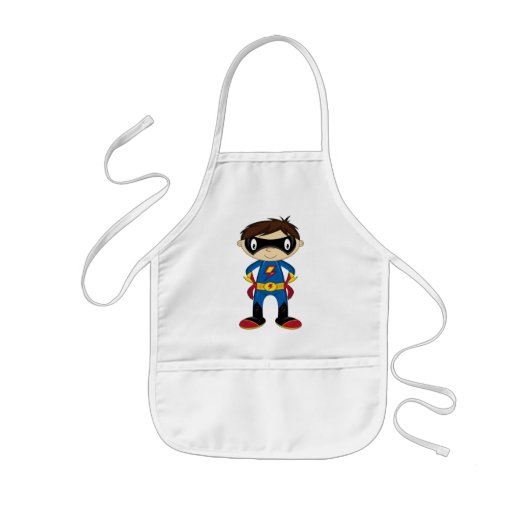 Cute Superheld Boy Kinder Schort (Voorkant)
