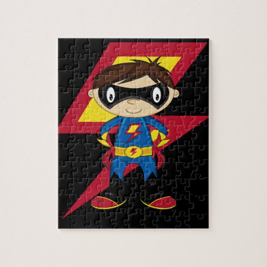 Cute Superheld Boy Legpuzzel (Verticaal)
