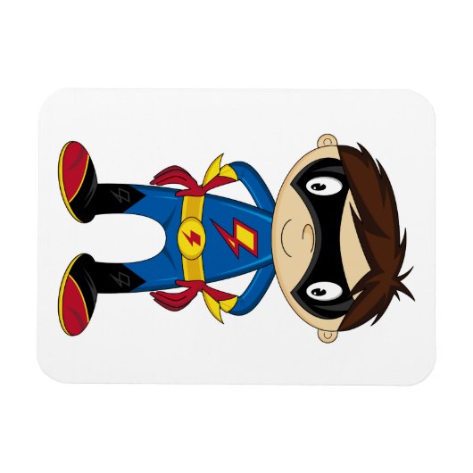 Cute Superheld Boy Magneet (Horizontaal)
