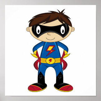 Cute Superheld Boy Poster
