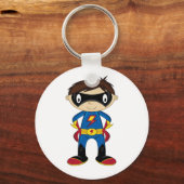 Cute Superheld Boy Sleutelhanger (Voorkant)