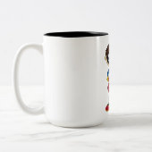 Cute Superheld Boy Tweekleurige Koffiemok (Links)