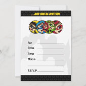 Cute Superheld Girl Party Invite Kaart (Achterkant)