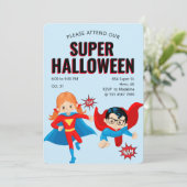 Cute Superheld Kinder Halloween Party New Fab Valu Kaart (Staand voorkant)