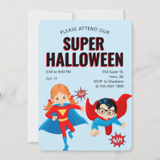 Cute Superheld Kinder Halloween Party New Fab Valu Kaart