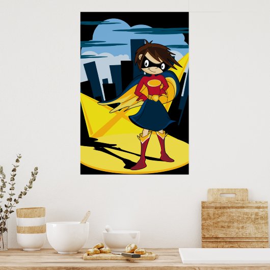 Cute Superheld Poster (Keuken)