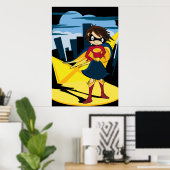 Cute Superheld Poster (Thuiskantoor)