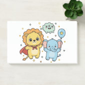 Cute Superhero Lion and Elephant Friends Cartoon Post-it® Notes (Kantoor)