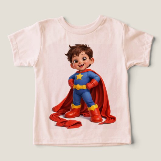 Cute Superhero Peuter Verjaardagsshirt (Design voorkant)