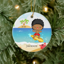 Cute Surfer Boy persoonlijke kerstmis