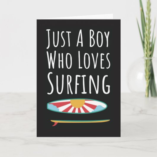 Cute Surfing Cards For Baby Boys Surfer Kids Ocean Kaart (Voorkant)