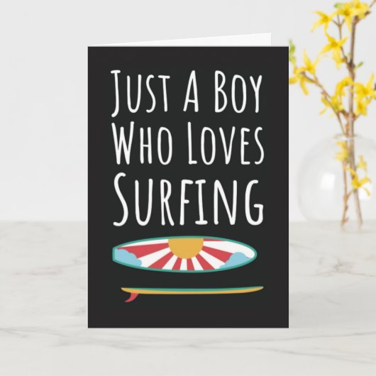 Cute Surfing Cards For Baby Boys Surfer Kids Ocean Kaart (Gele Bloem)