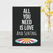 Cute Surfing Cards Surfboard Ocean Wave Surfer Kaart (Gele Bloem)