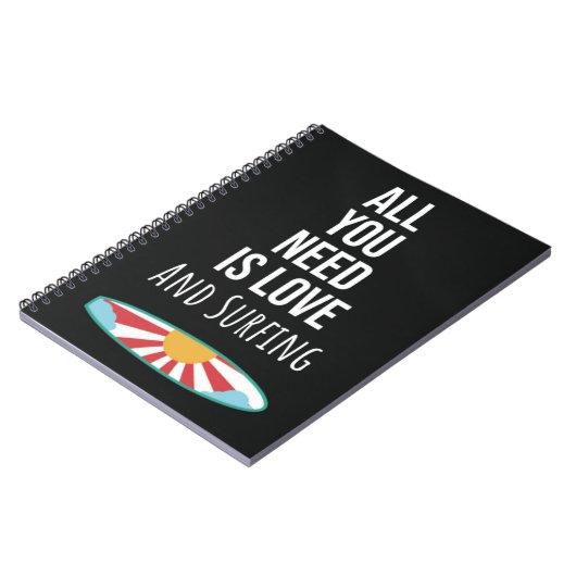 Cute Surfing Gifts Surfboard Surfer Summer Wave Notitieboek (Linkerzijde)