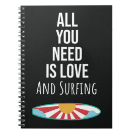 Cute Surfing Gifts Surfboard Surfer Summer Wave Notitieboek