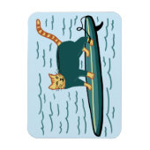 Cute Surfing Kitty Cat Magneet (Verticaal)