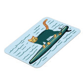 Cute Surfing Kitty Cat Magneet (Linkerzijde)