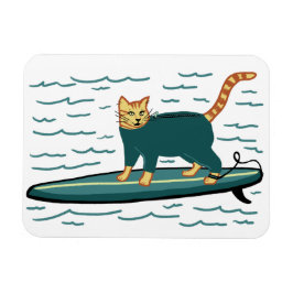 Cute Surfing Kitty Cat Magneet