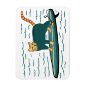Cute Surfing Kitty Cat Magneet (Verticaal)