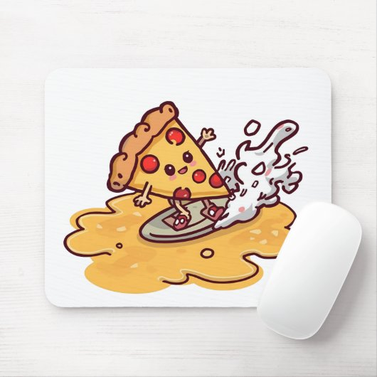 Cute Surfing Pizza Slice Mousepad  Muismat (Met muis)