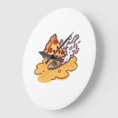 Cute Surfing Pizza Slice Wall Clock Grote Klok (Hoek)