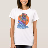 Cute Surfing Pug T-Shirt (Voorkant)