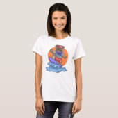 Cute Surfing Pug T-Shirt (Voorkant volledig)