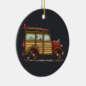 Cute Surfing Woody Keramisch Ornament (Rechts)