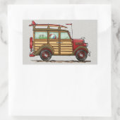 Cute Surfing Woody Rechthoekige Sticker (Tas)