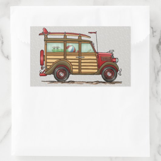 Cute Surfing Woody Rechthoekige Sticker (Tas)