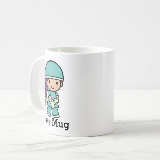 Cute Surgeon in Scrubs Koffiemok (Voorkant links)