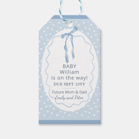 Cute Surprise Pregnancy Announcement Personalized Cadeaulabel (Voorkant)