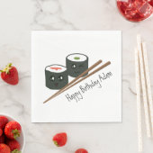 Cute Sushi Addict Kawaii Character Name Birthday Servet (Insitu)