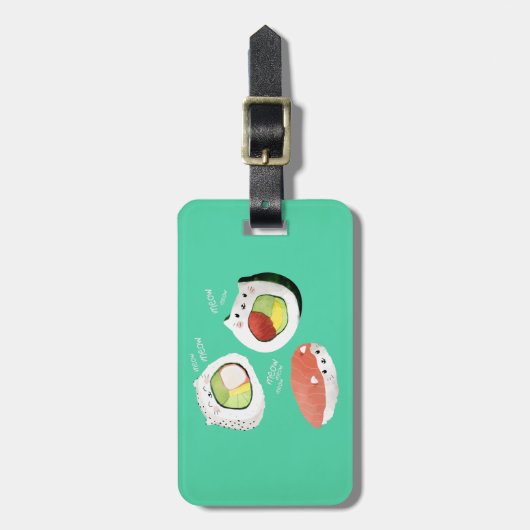 Cute Sushi Cat Bagagelabel (Voorkant verticaal)