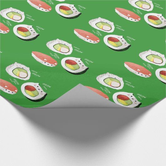 Cute Sushi Cat Cadeaupapier (Hoek)