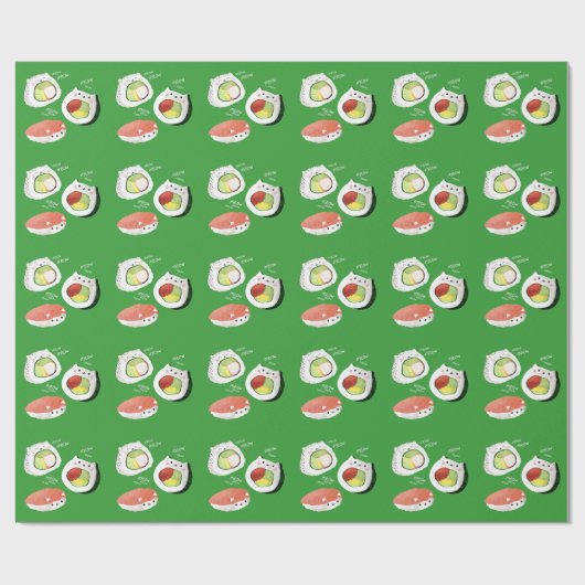 Cute Sushi Cat Cadeaupapier (Vlak)