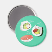Cute Sushi Cat Magneet (Voorkant / Achterkant)