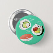 Cute Sushi Cat Ronde Button 5,7 Cm (Voorkant /achterkant)