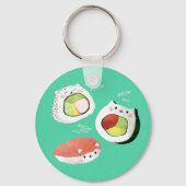 Cute Sushi Cat Sleutelhanger (Voorkant)