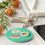 Cute Sushi Cat Sleutelhanger (Zijkant)