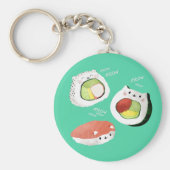 Cute Sushi Cat Sleutelhanger (Voorkant)